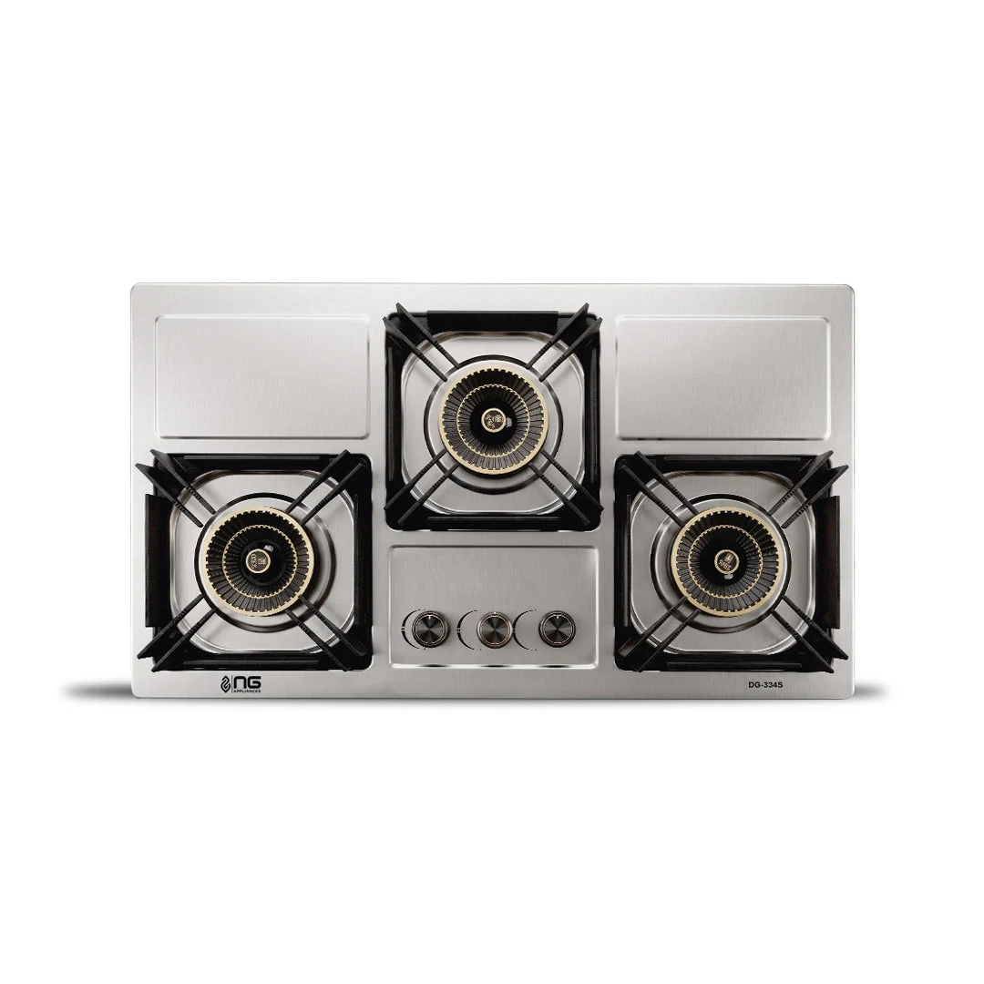 Nasgas Build In Hob DG-334 S – 3 Burner Stainless Steel Hob