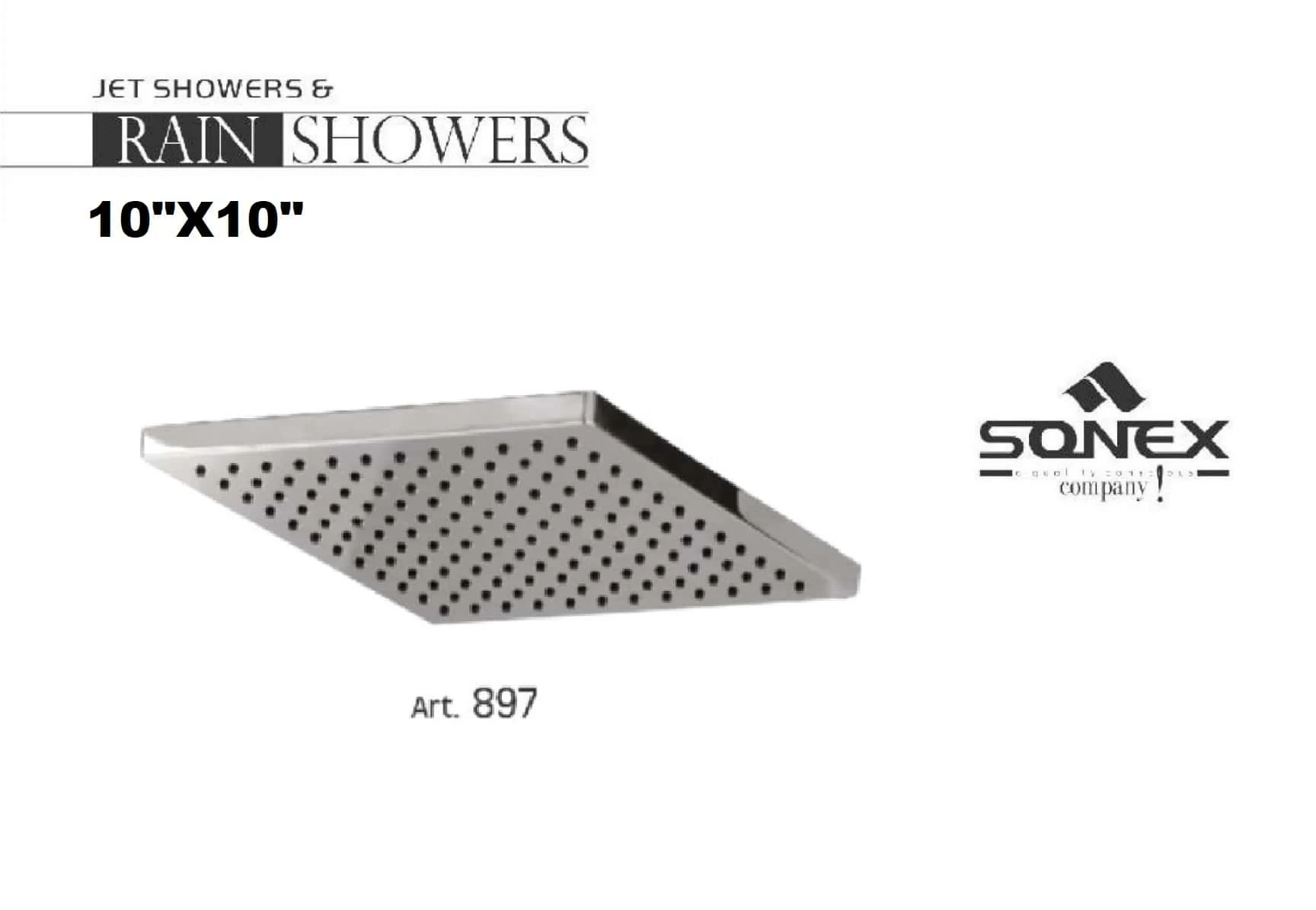 Rain Shower Square 897-chrome 250MM 10 Inch