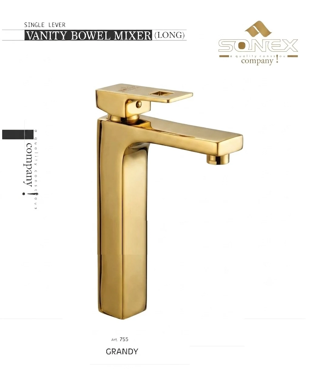 Basin Mixer Long Grande 755-gold